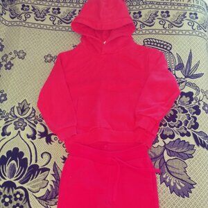 H@M Red hooded sweater and pants -2 PIECE SET